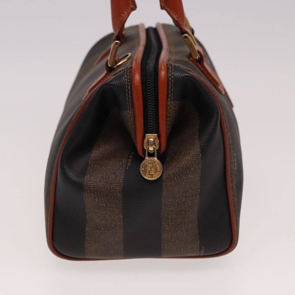 FENDI Pecan Canvas Hand Bag Brown Black Auth yk13082 - Picture 3 of 16